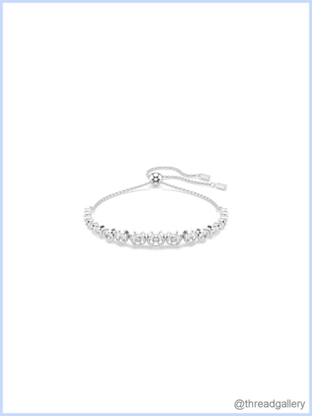Swarovski Crystal Tennis Bracelet Rhodium Finish Bezel Setting